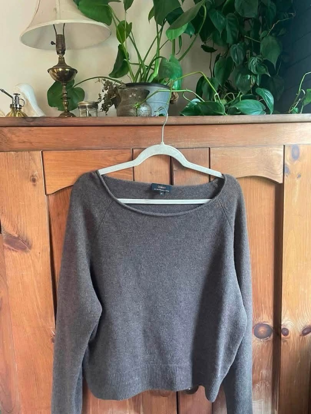 Quince Women's Scoopneck Sweater in Brown Heather